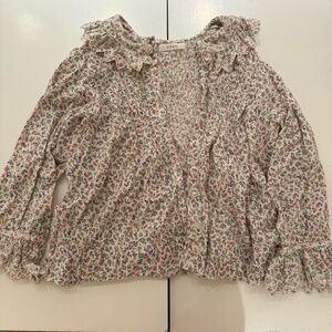 DOEN HICKORY BLOUSE IN MORNING GLORY FLORAL